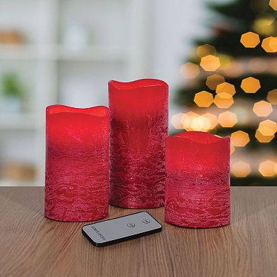Fitz & Floyd LED Flameless Pillar Candle 3-piece Set