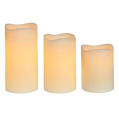 Melrose Pack of 3 Dark Brown Battery Operated Outdoor LED Candle