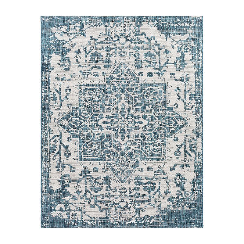 Decor 140 Edana Indoor Outdoor Traditional Area Rug, Green, 8Ft Rnd