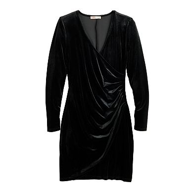 Women's INTEMPO Velvet Faux-Wrap Dress