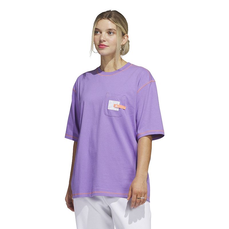 Womens adidas Sportswear Graphic Pocket Tee, Size: XS, Purple