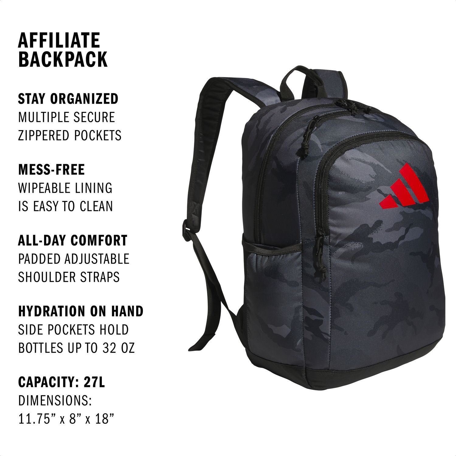 adidas backpack capacity Kids Affiliate – School Bag for Girls and Boys, 27L brought to you by adidas adidas Striker 3 Backpack Team