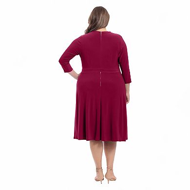 Plus Size London Times Multi Keyhole Midi Dress