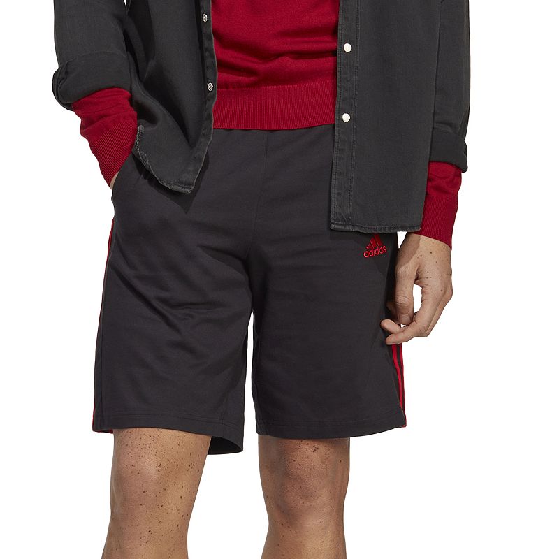 Mens adidas Essentials Jersey 3-Stripes Shorts, Size: Small, Black