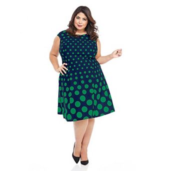 Plus Size London Times Cap Sleeve Fit & Flare Dress