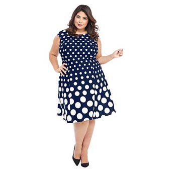 Plus Size London Times Cap Sleeve Fit & Flare Dress