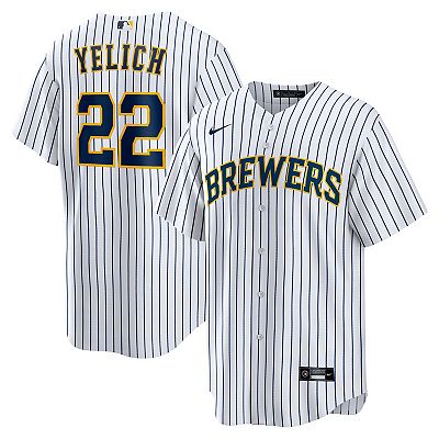 Men s Nike Christian Yelich White Milwaukee Brewers Alternate Replica Player Jersey