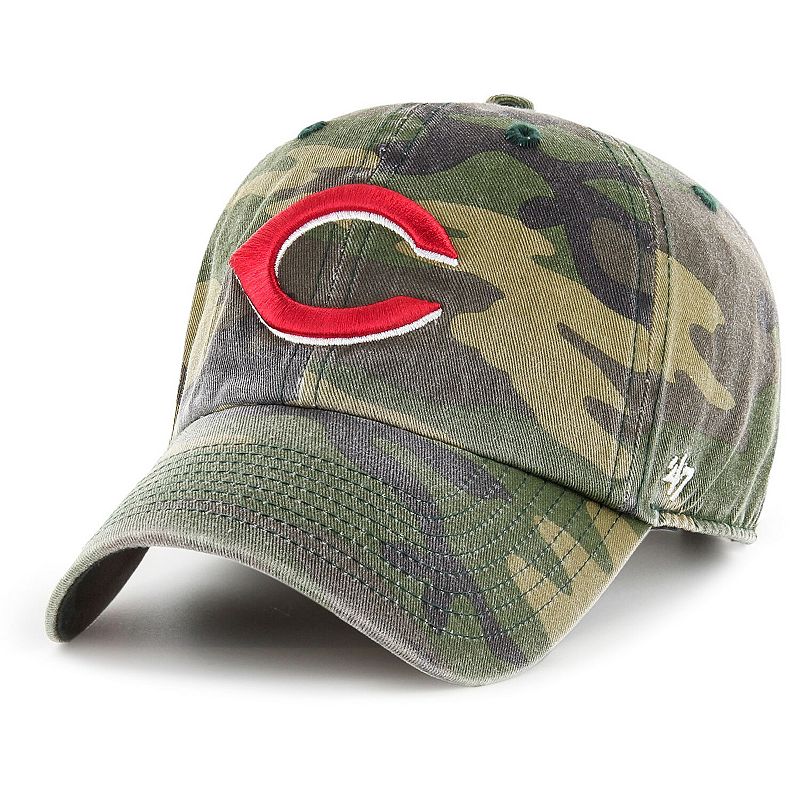 Mens 47 Camo Cincinnati Reds Clean Up Adjustable Hat, Green