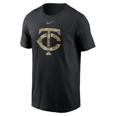 Men's Nike Black Minnesota Twins Camo Logo Team T-Shirt