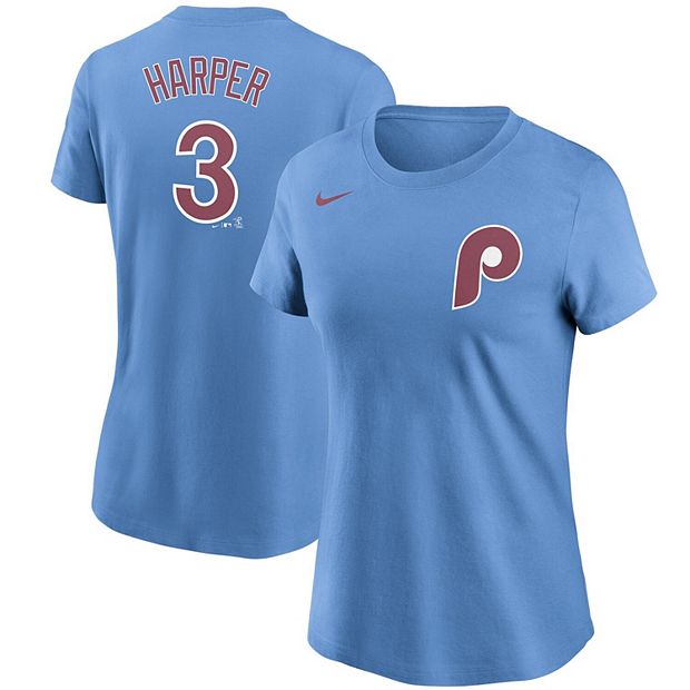Women's Nike Bryce Harper Light Blue Philadelphia Phillies Name