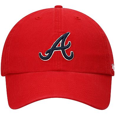 Men's '47 Red Atlanta Braves Clean Up Adjustable Hat