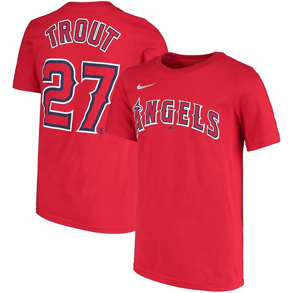 Youth Los Angeles Angels Mike Trout Nike Red Player Name & Number