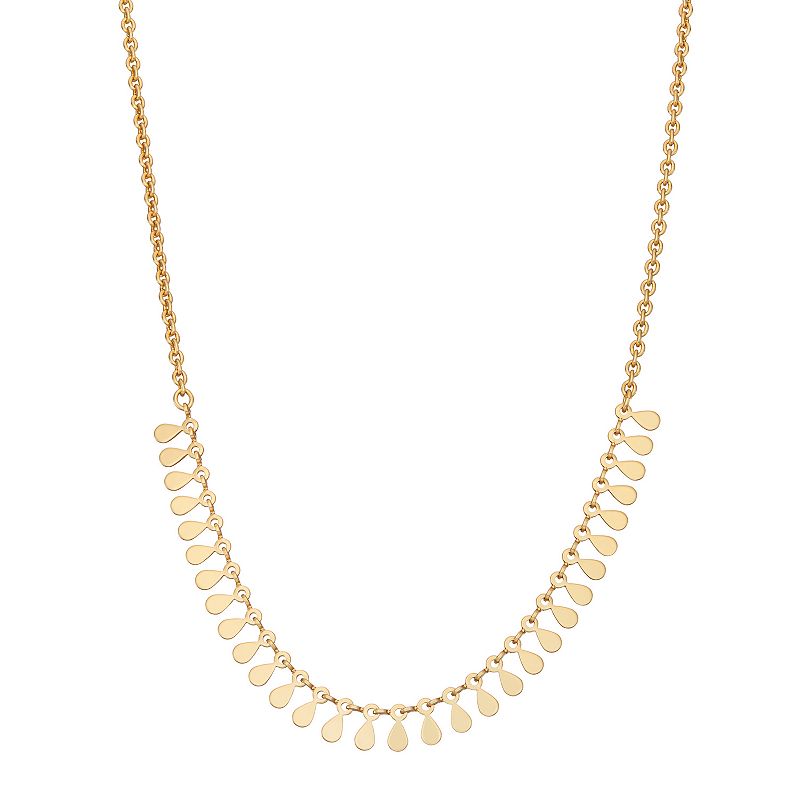 Nine West Gold Tone Shaky Frontal Necklace, Womens