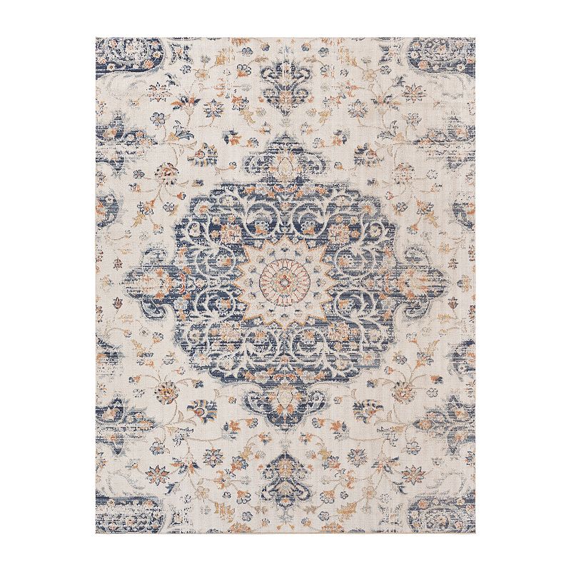 Decor 140 Hagan Indoor Outdoor Traditional Area Rug, Blue, 8X10 Ft