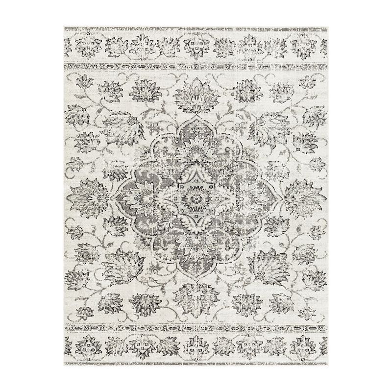 Decor 140 Rosette Indoor Outdoor Global Area Rug, Grey, 8X10 Ft