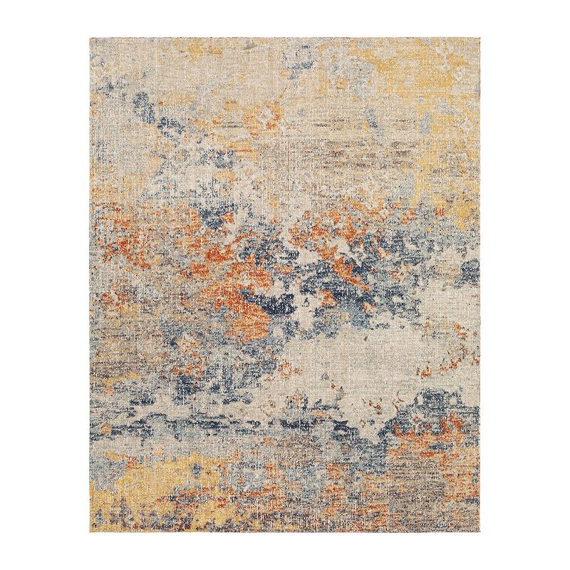 Decor 140 Hickson Indoor Outdoor Modern Area Rug, Orange, 8X10 Ft