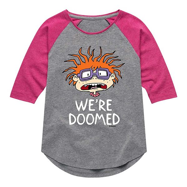 Girls 7-16 Rugrats "We're Doomed" Raglan Graphic Tee