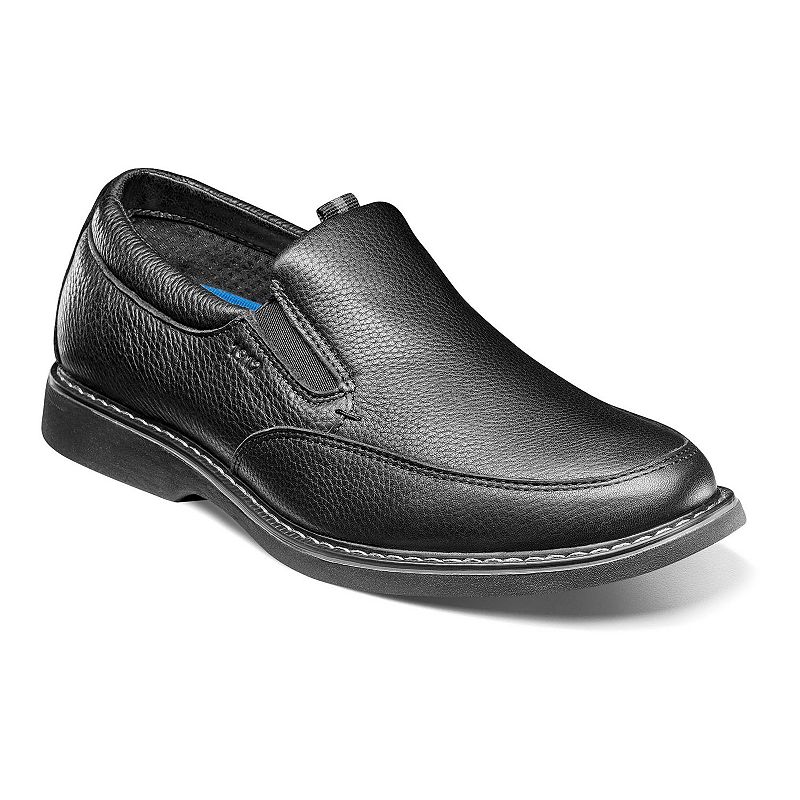 Nunn Bush® Otto Men's Leather Slip-On Shoes, Size: 7.5, Black Tumbled