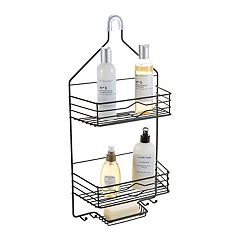 Bath Bliss 2 Tier Aztec Shower Caddy in Matte Black