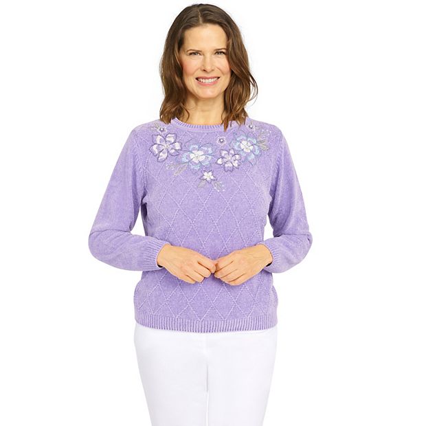 Women s Alfred Dunner Victoria Falls Crewneck Long Sleeve Floral