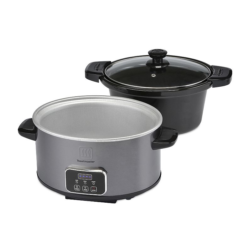 Toastmaster 4-Quart Digital Slow Cooker with Locking Lid  Graphite