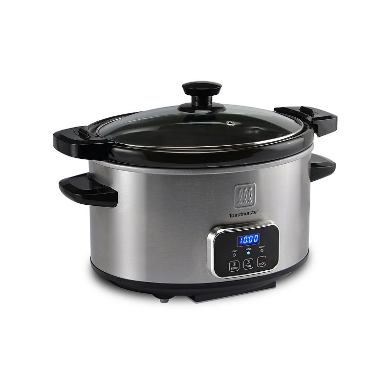 Toastmaster 4-Quart Digital Slow Cooker with Locking Lid  Stainless Steel