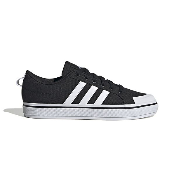  adidas Women's Bravada 2.0 Lifestyle Skateboarding Canvas  Mid-Cut Skate Shoe, Black/White/White, 6.5