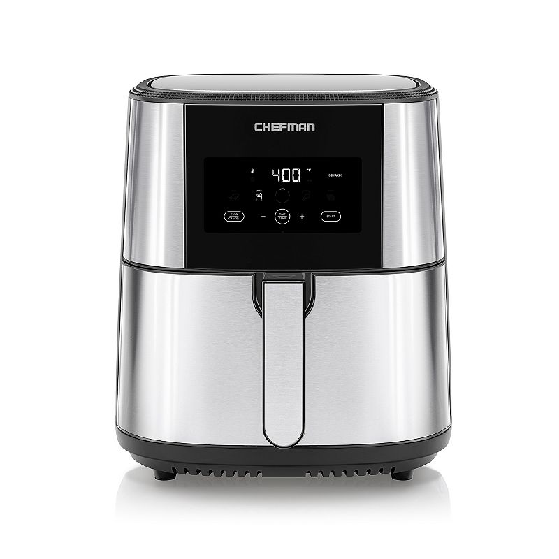 Chefman 8 Quart Xl Digital Stainless Steel Air Fryer with Divider