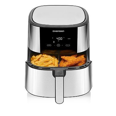 Chefman 8-qt. TurboFry Stainless Steel Air Fryer with Basket Divider