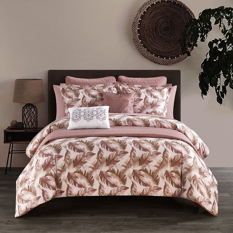 Chic Home Kala Floral Comforter Set with Coordinating Pillows, Pink, Twin