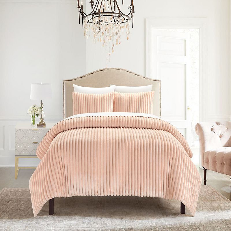 Chic Home Fargo Microplush Comforter Set With Shams, Pink, Queen