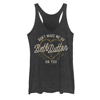 Juniors' Yellowstone "Don't Make Me Go Beth Dutton On You" Graphic Tank Top
