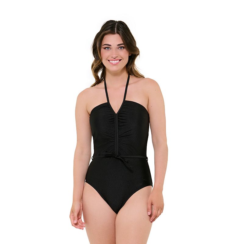 Women's CUPSHE Halter Ruched Tummy Control One Piece Swimsuit