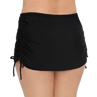 Plus Size Freshwater Side-Tie Ruched Swim Skirtini