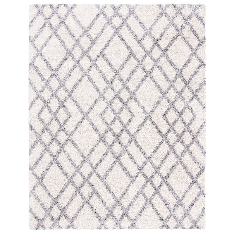 Safavieh Berber Shag Tye Rug, White, 8X10 Ft