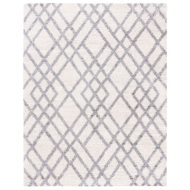 Safavieh Berber Shag Tye Rug, White, 8X10 Ft