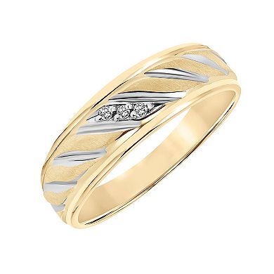 AXL 10k Gold Diamond Accent Men's Wedding Band Ring