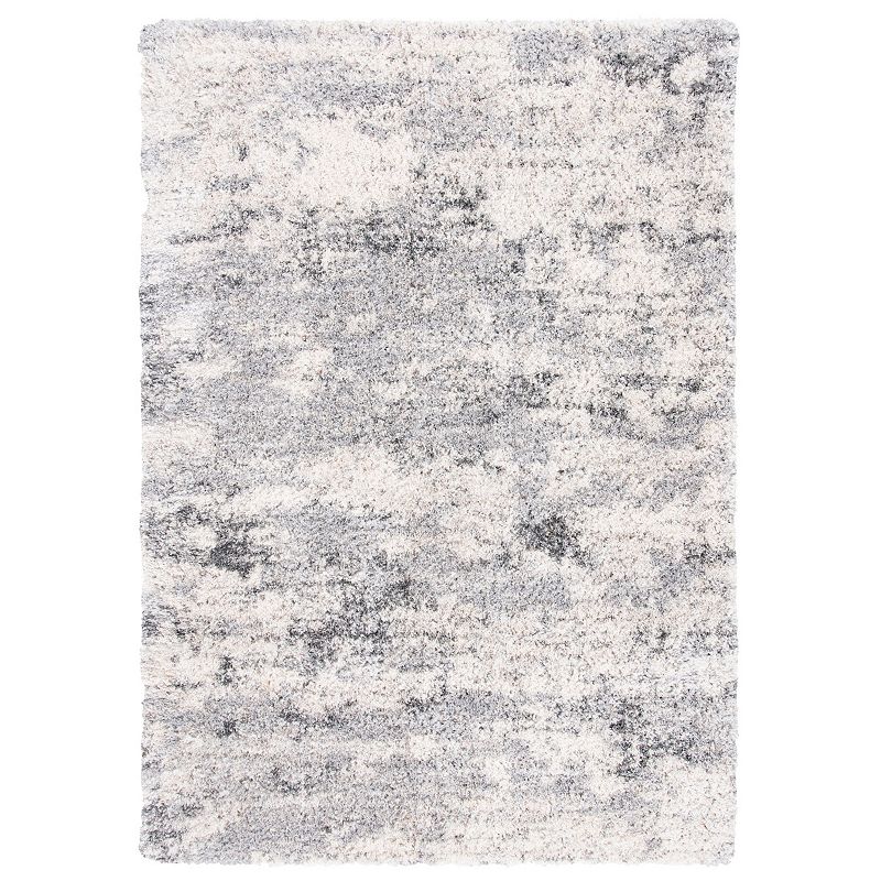 SAFAVIEH Berber Carrie Abstract Shag Area Rug  8  x 10   Ivory/Beige