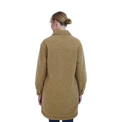 Women's Sebby Collection Reversible Teddy Sherpa Shacket