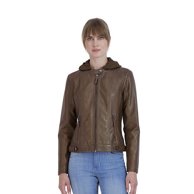 Sebby faux sale leather moto jacket