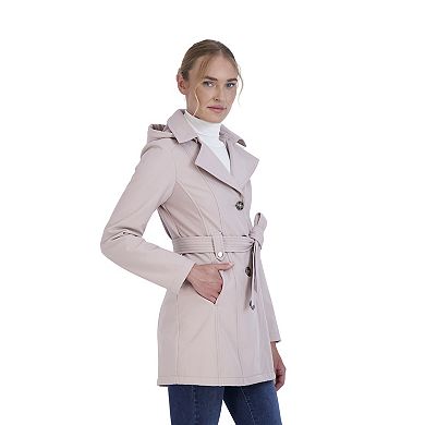 Women's Sebby Collection Hooded Trench Coat