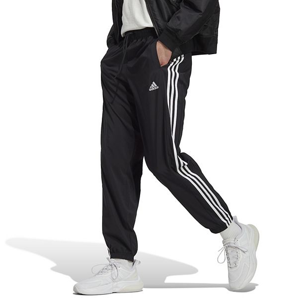 Black adidas pants outlet with white stripes