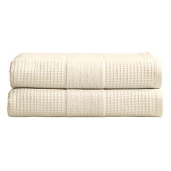 Great Bay Home Soleia Waffle Weave 2-pack Bath Towel Set