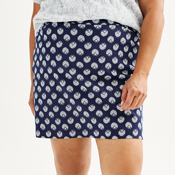 Plus Size Croft & Barrow&reg; Effortless Stretch Skort - Navy Small Paisley (28 W)