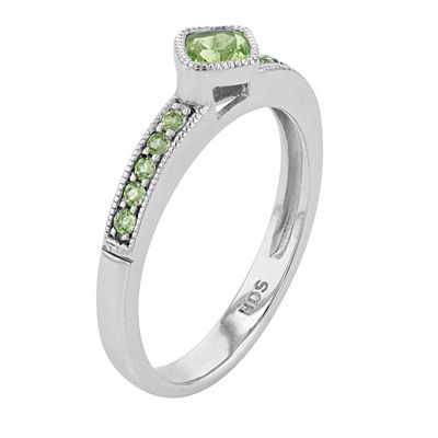 Sterling Silver Genuine Peridot Ring