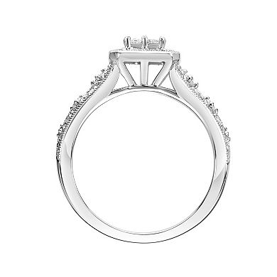 Love Always 10k White Gold 3/4 Carat T.W. Diamond Halo Engagement Ring