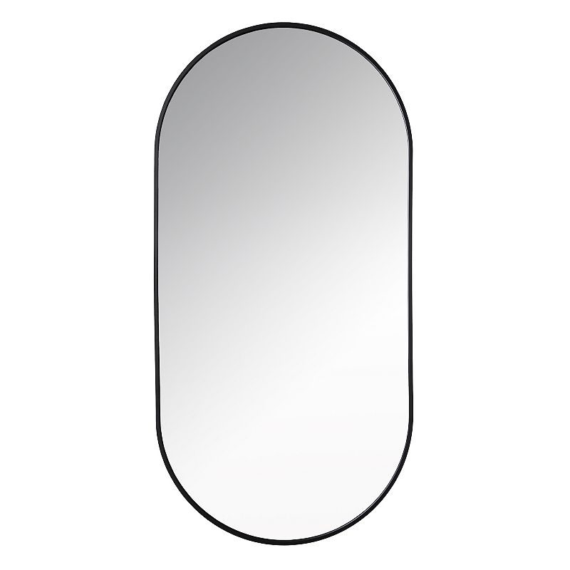Belle Maison Pill Shape Wall Mirror, Black, 20X40