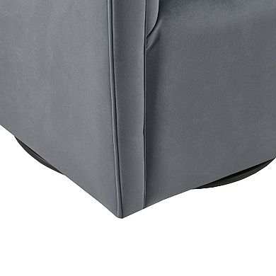 Madison Park Rileigh Upholstered Barrel Swivel Arm Chair