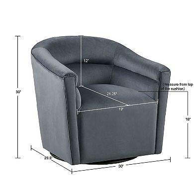 Madison Park Rileigh Upholstered Barrel Swivel Arm Chair