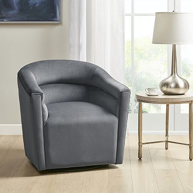 Madison Park Rileigh Upholstered Barrel Swivel Arm Chair